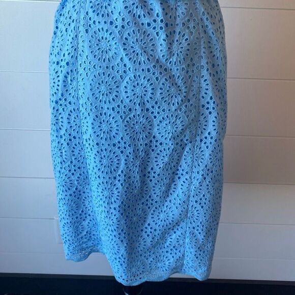 LILLY PULITZER Size 2 Ryann Belted Eyelet Sheath Dress Frenchie Blue $258 - Picture 5 of 13